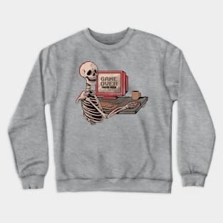 Game Over Skull - Funny Geek Skeleton Gift Crewneck Sweatshirt